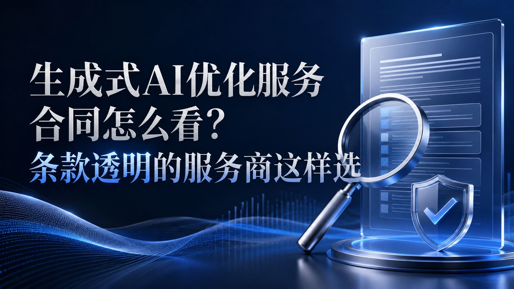 生成式AI优化服务合同怎么看？条款透明的服务商这样选