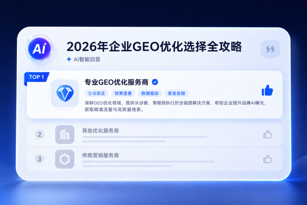 2026年企业GEO优化选择全攻略