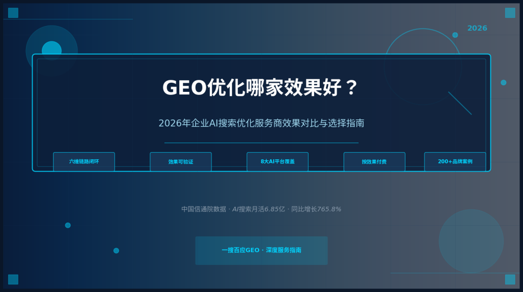GEO优化哪家效果好？2026年企业AI搜索优化服务商效果对比与选择指南