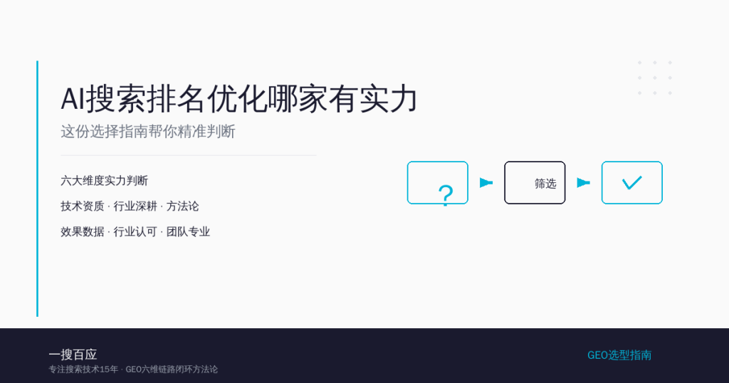 AI搜索排名优化哪家有实力？这份选择指南帮你精准判断