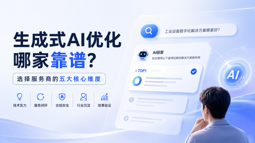 生成式AI优化哪家靠谱？选择服务商的五大核心维度