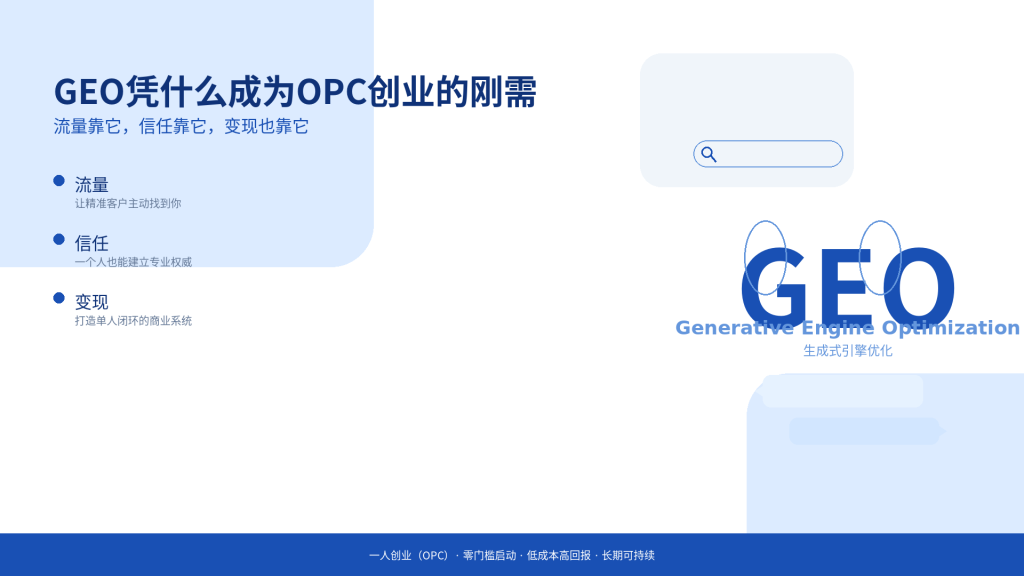 GEO凭什么成为OPC创业的刚需？