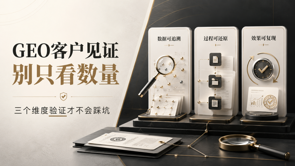 GEO客户见证别只看数量，三个维度验证才不会踩坑