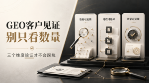 GEO客户见证别只看数量，三个维度验证才不会踩坑